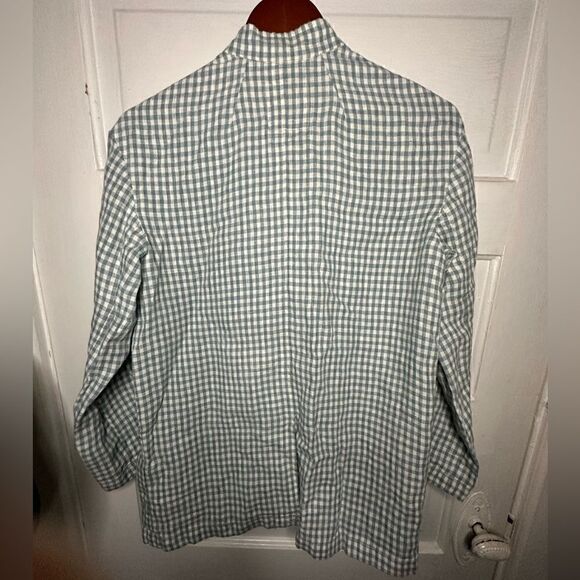 NWTs Madewell Linen Collarless Blazer in Gingham Check Size XXS - Picture 6 of 12